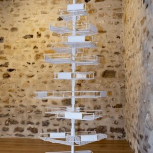 Présentoir en métal blanc