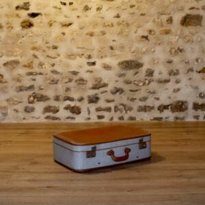 Valise vintage – grise et marron